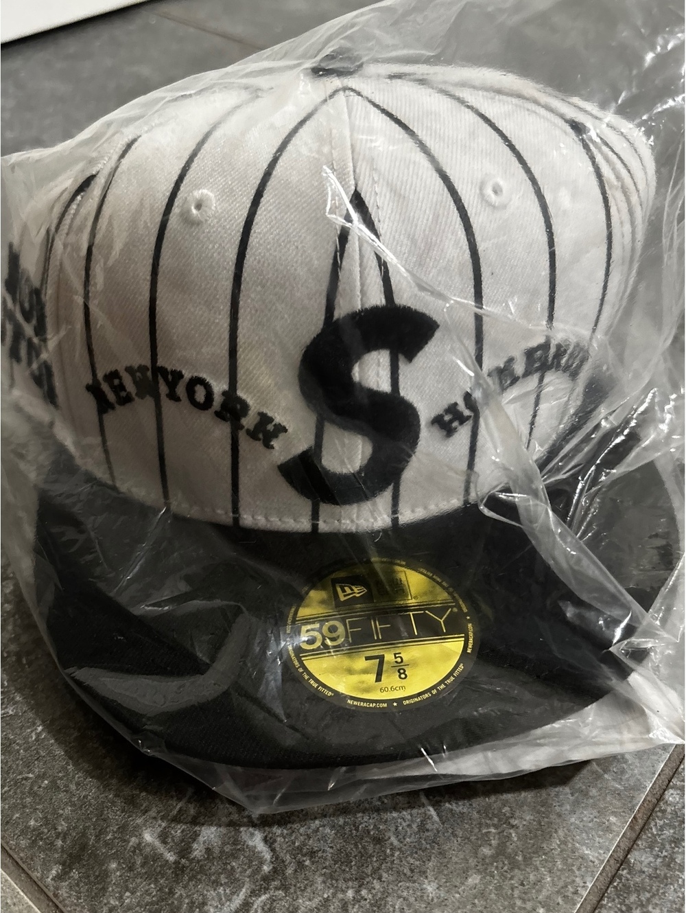 Supreme Home Run Logo New Era Pinstripe Fitted Cap 7 5/8